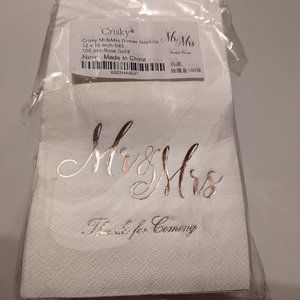 Mr & Mrs Thanks for Coming napkins - Rose Gold foil